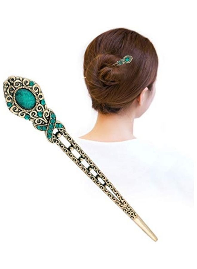 4 Piece Chinese Vintage Rhinestone Hair Chopstick Multicolour