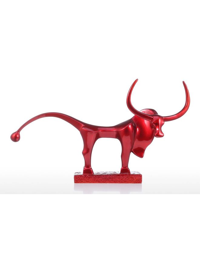 TOOARTS Resin Cattle Sculpture Dark Red - Image 1