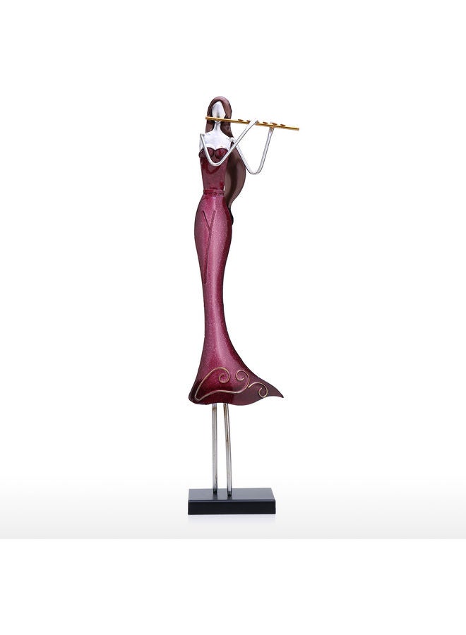 TOOARTS Flute Player Girl Sculpture Pink - Image 2