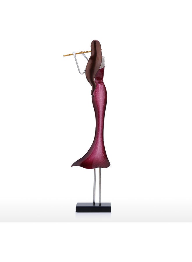 TOOARTS Flute Player Girl Sculpture Pink - Image 4