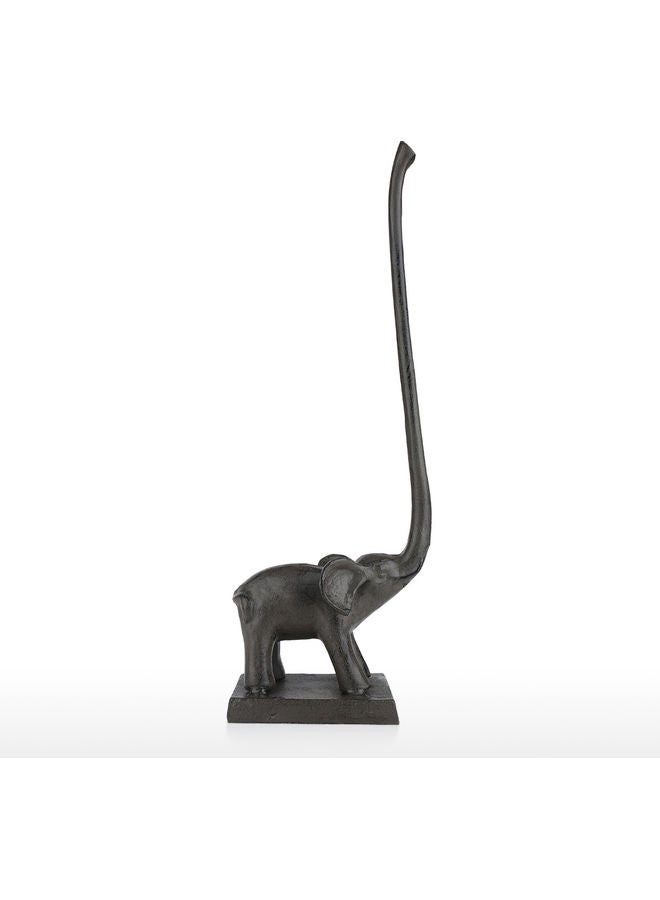 TOOARTS Decorative Iron Elephant Standing Long Trunk Grey 39 x 10 x 15cm  - Image 2