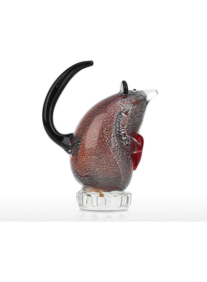 TOOARTS Decorative Glass Sculpture Mouse Ornament Multicolour 20 x 14 x 17cm - Image 2
