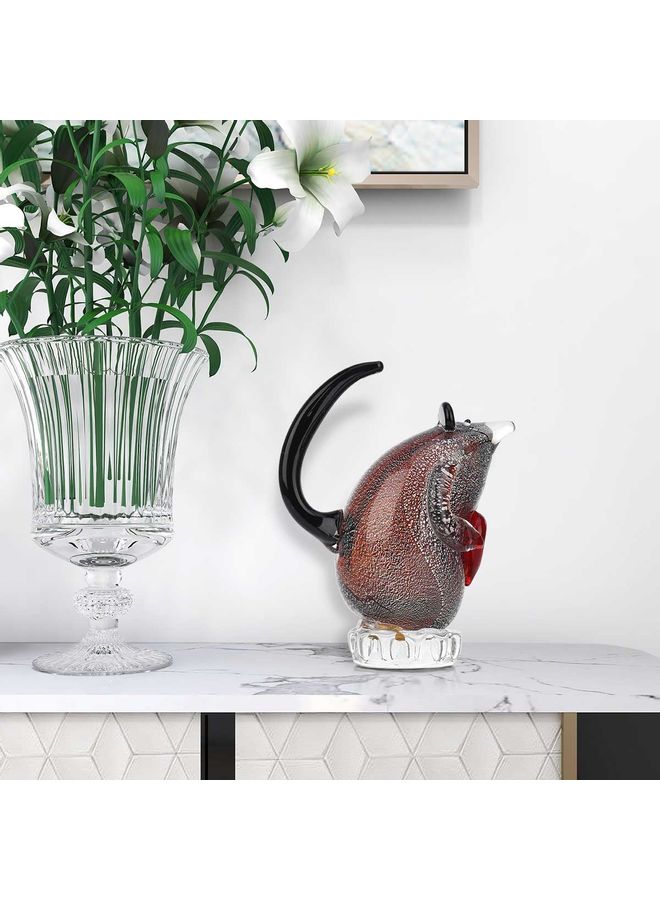 TOOARTS Decorative Glass Sculpture Mouse Ornament Multicolour 20 x 14 x 17cm - Image 3