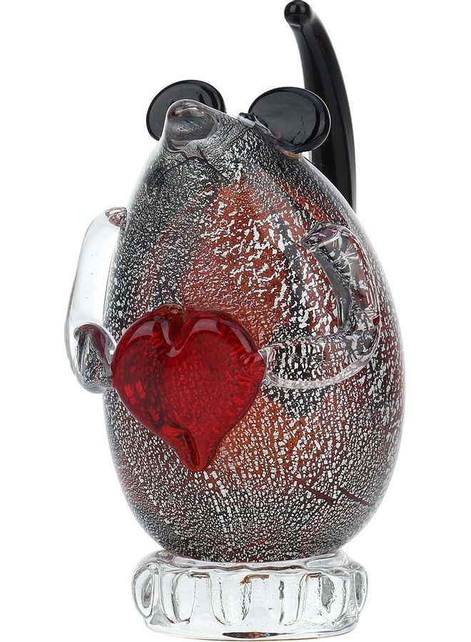 TOOARTS Decorative Glass Sculpture Mouse Ornament Multicolour 20 x 14 x 17cm - Image 4