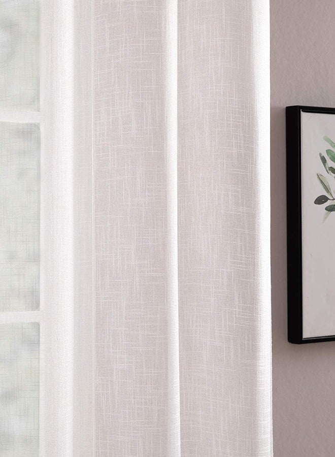 Switch - SHEER - Plain color - Uni Voile - Sheer Top Stitch Unique Luxury Quality Curtains for the Perfect Stylish Home White 135 x  240cm - Image 1