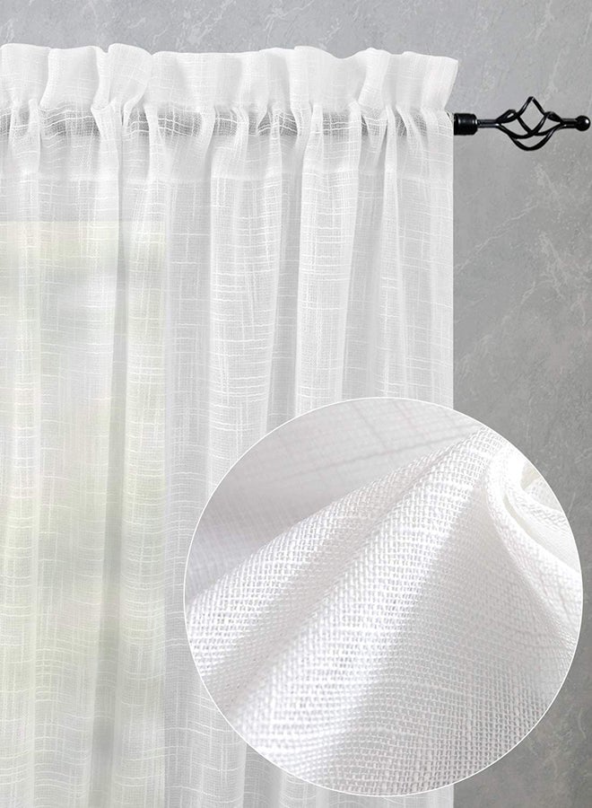 Switch - SHEER - Plain color - Uni Voile - Sheer Top Stitch Unique Luxury Quality Curtains for the Perfect Stylish Home White 135 x  240cm - Image 1