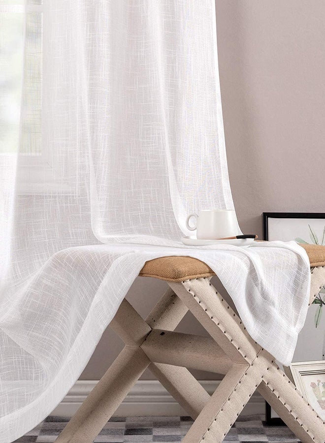 Switch - SHEER - Plain color - Uni Voile - Sheer Top Stitch Unique Luxury Quality Curtains for the Perfect Stylish Home White 135 x  240cm - Image 1