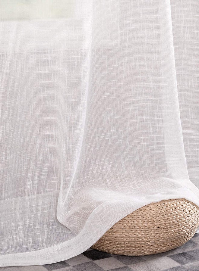 Switch - SHEER - Plain color - Uni Voile - Sheer Top Stitch Unique Luxury Quality Curtains for the Perfect Stylish Home White 135 x  240cm - Image 1