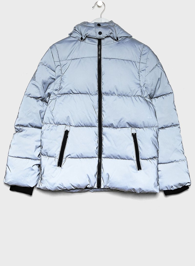 MANGO - Anorak High Neck Jacket Grey - Image 1