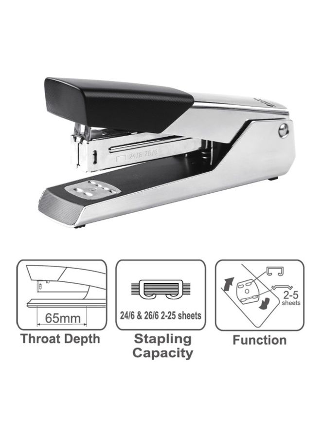 ATLAS Chrome Half Strip Metal Stapler Silver/Black  - Image 2