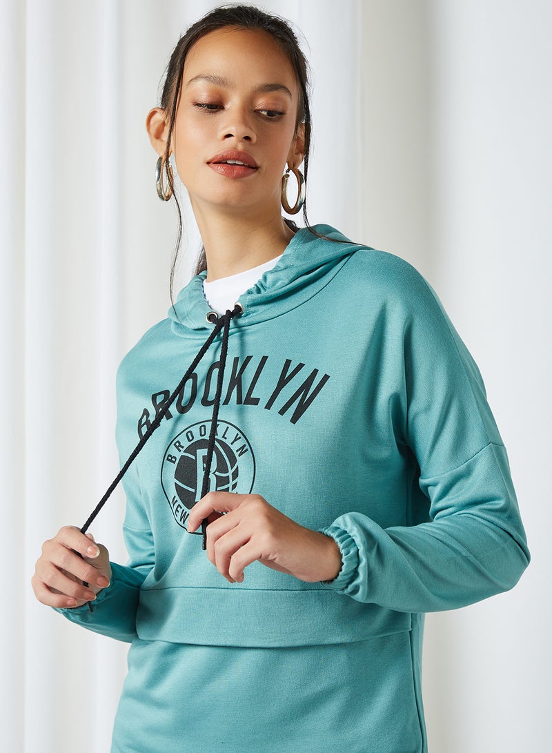 trendyol - Long Sleeve Hoodie Dress Mint - Image 1