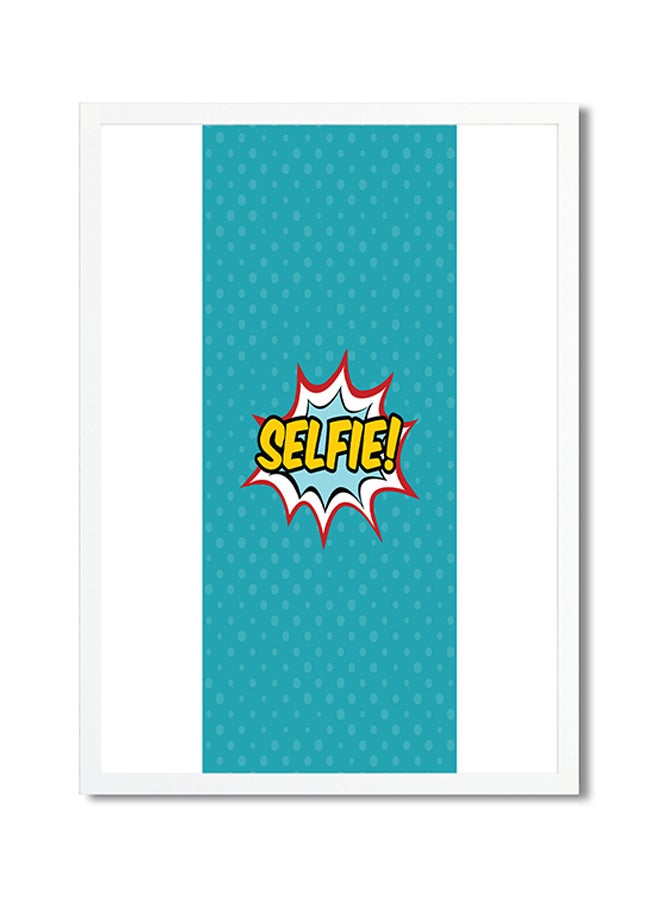 Comic Style Selfie Themed Poster Blue/Red/White 30x20cm 