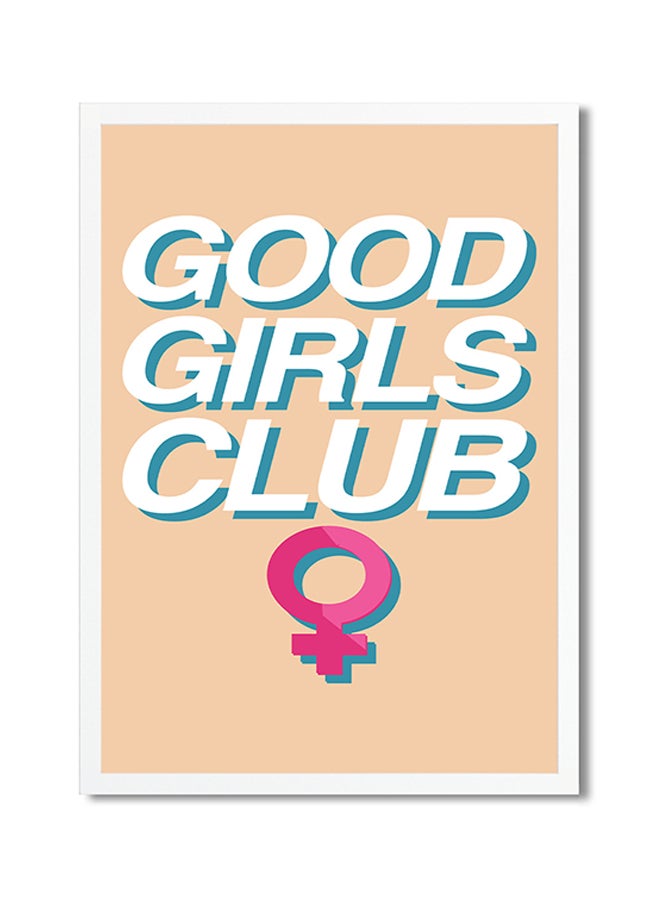 Good Girls Club Themed Poster Beige/Pink/Blue 30x20cm 