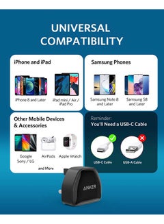 Anker Nano iPhone Charger, 20W PIQ 3.0 Durable Compact Fast Charger, PowerPort III USB-C Charger for iPhone 16/16 Pro/16 Plus /16 Pro Max, 15/14/13 Series, Galaxy, iPad (Cable Not Included) Black  - Image 4
