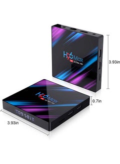 وونكت TV بوكس H96 ماكس ذكي يعمل بنظام أندرويد مع واي فاي مزدوج يدعم تقنية البلوتوث 4.0 بدقة 4K فائقة الوضوح ويدعم الفيديو ثلاثي الأبعاد ANTV-WO-H96MX-4-64 أسود  - Image 4