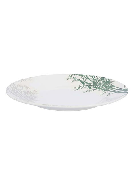 8'' Dinner Plate, Multi Color White With Green Floral Design 8inch