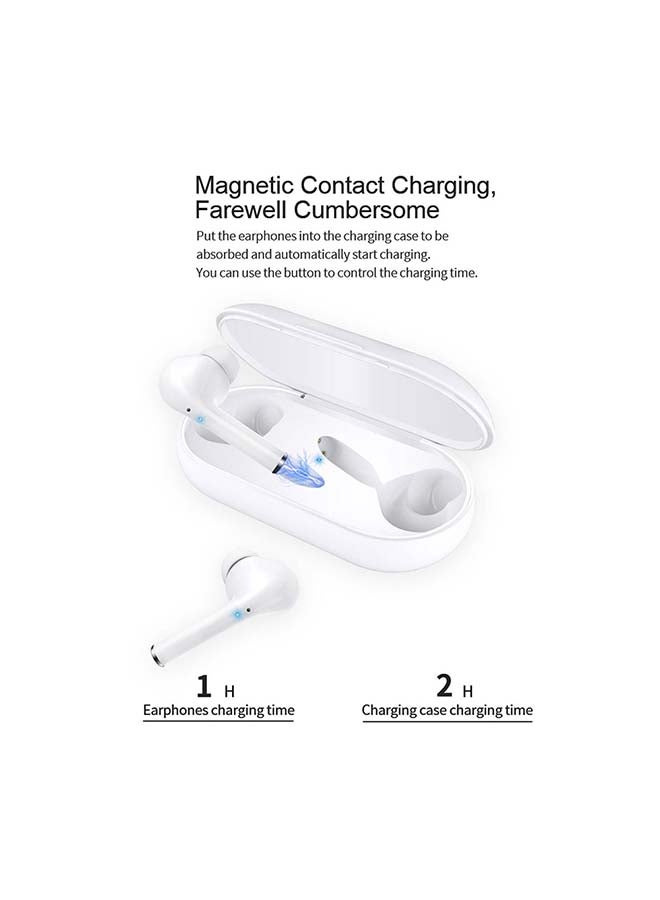 Wownect Wireless Bluetooth Earphone Built-in Mic White - Image 3