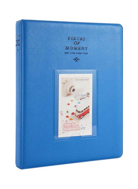 128 Pockets Mini Photo Album For Fujifilm Instax Mini 9 8 7 7S 50 70 90 / Instax SP-1/ Polaroid Instant Camera And Name Card Blue