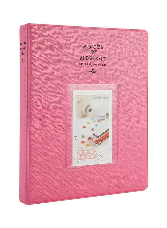Ozone - 128 Pockets Mini Photo Album For Fujifilm Instax Mini 9 8 7 7S 50 70 90 / Instax SP-1/ Polaroid Instant Camera And Name Card Flamingo Pink - Image 1