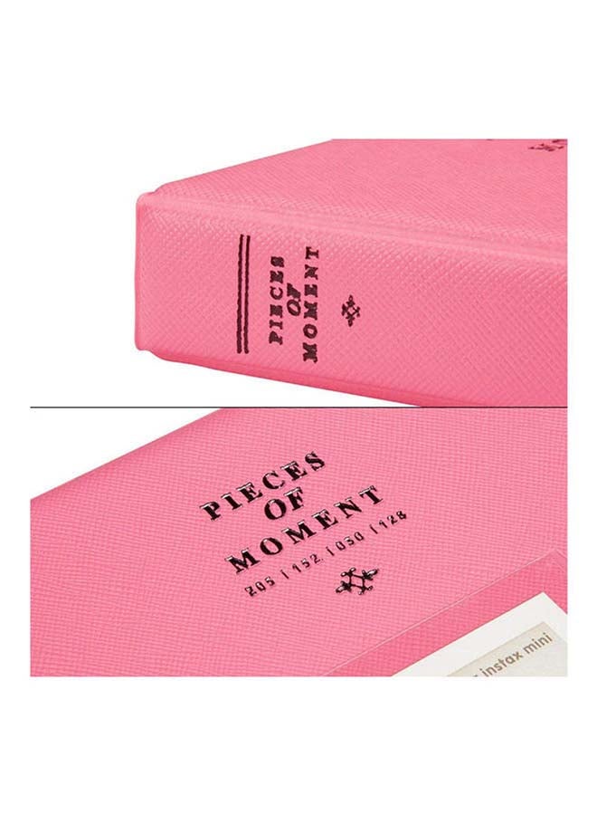 Ozone - 128 Pockets Mini Photo Album For Fujifilm Instax Mini 9 8 7 7S 50 70 90 / Instax SP-1/ Polaroid Instant Camera And Name Card Flamingo Pink - Image 1