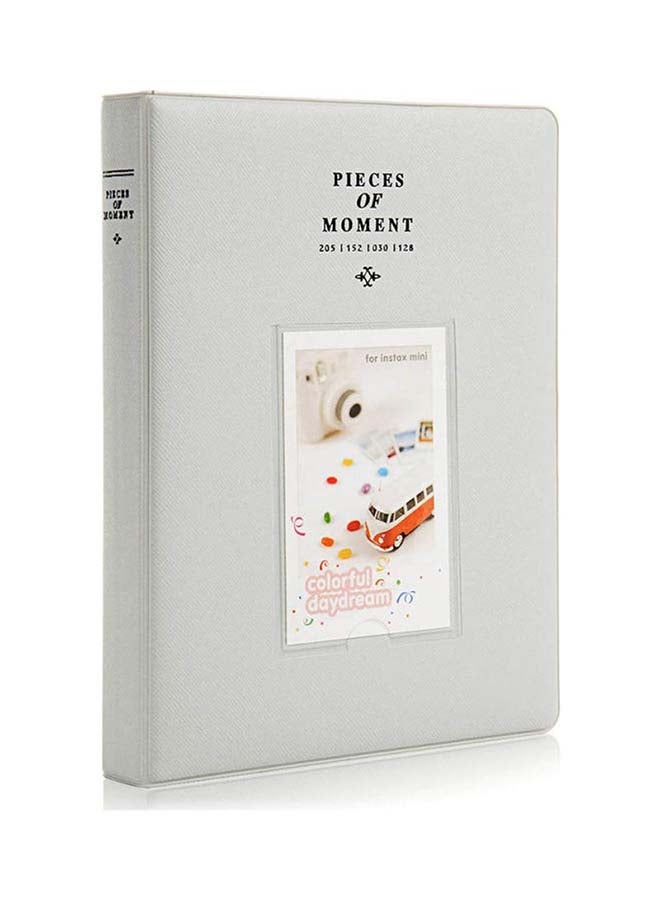 Ozone - 128 Pockets Mini Photo Album For Fujifilm Instax Mini 9 8 7 7S 50 70 90 / Instax SP-1/ Polaroid Instant Camera And Name Card Grey - Image 1