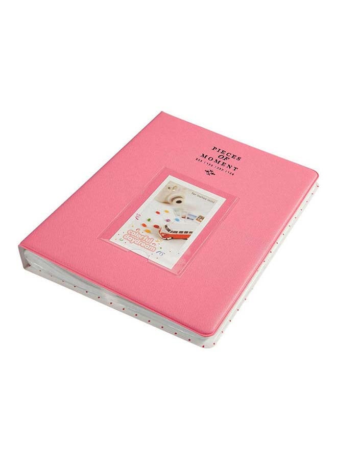 Ozone - 128 Pockets Mini Photo Album For Fujifilm Instax Mini 9 8 7 7S 50 70 90 / Instax SP-1/ Polaroid Instant Camera And Name Card Flamingo Pink - Image 1