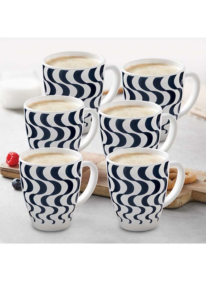 BOROSIL 6-Piece Mug Set White/Blue 400ml  - Image 2
