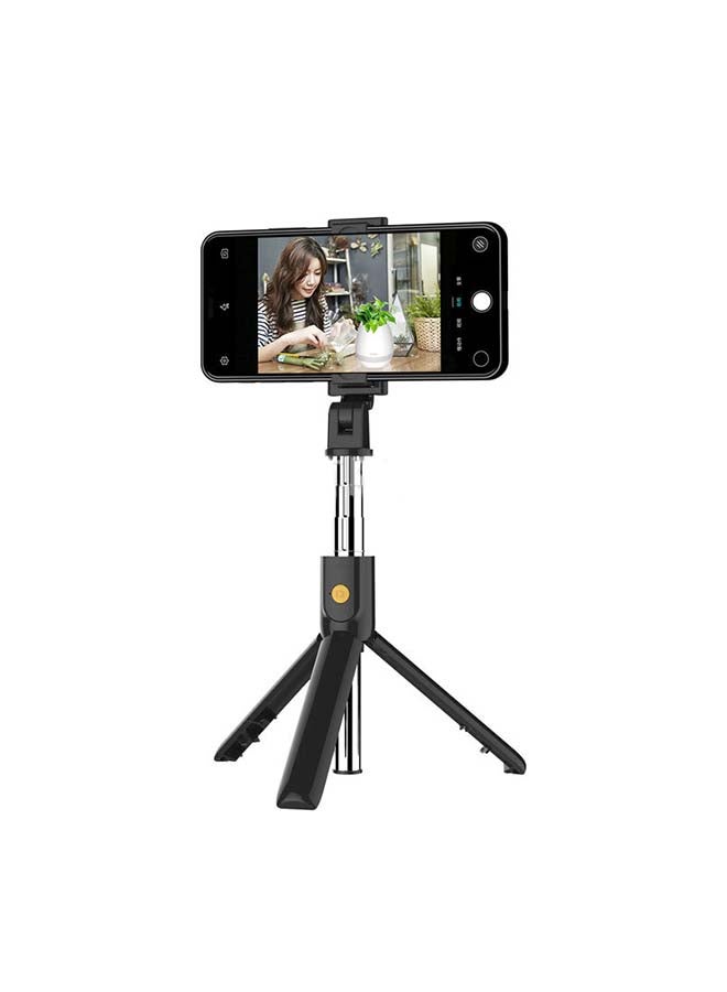 DUDAO - 5-Section Extendable Mini Selfie Stick/Tripod Stand With Remote Black - Image 1