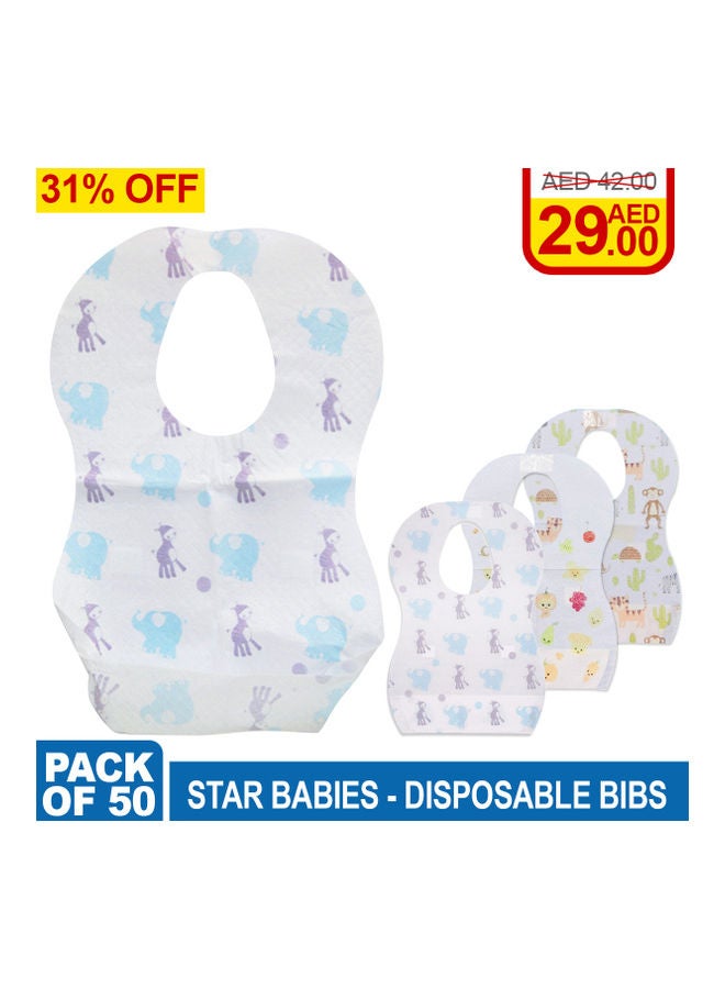 STAR BABiES Pack Of 50 Disposable Bibs Mix Design - Image 2