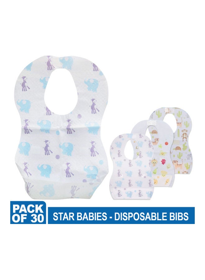 STAR BABiES Pack Of 30 Disposable Bibs Mix Design - Image 1