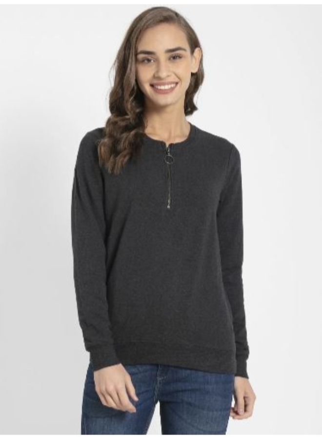 JOCKEY Front Zip Sweatshirt Black - Image 1