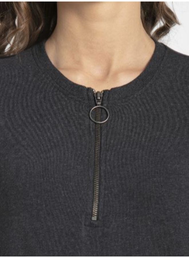 JOCKEY Front Zip Sweatshirt Black - Image 3