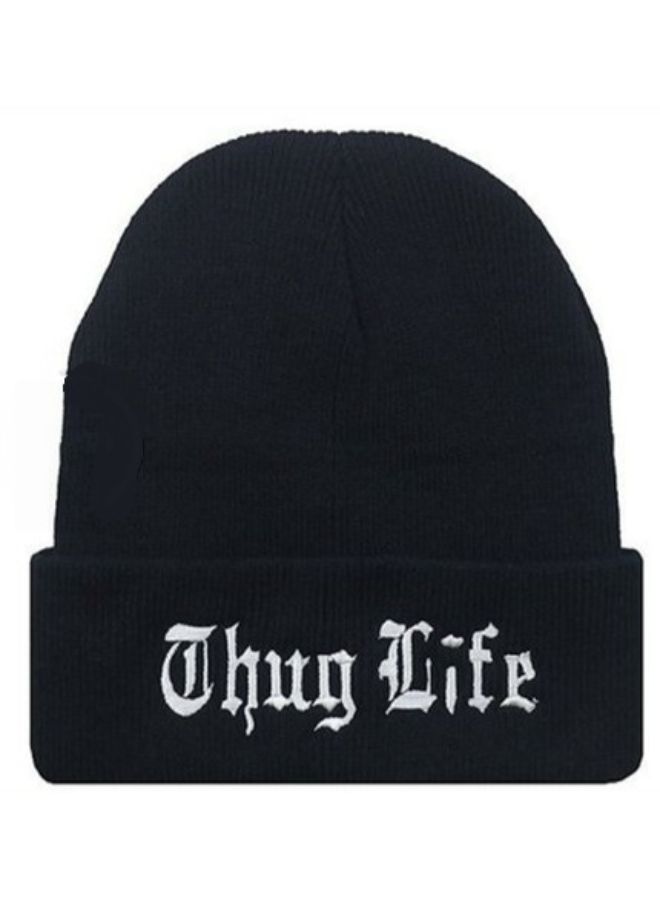 جولي قبعة بلوفر محبوكة بتصميم بسيط أسود - Image 1