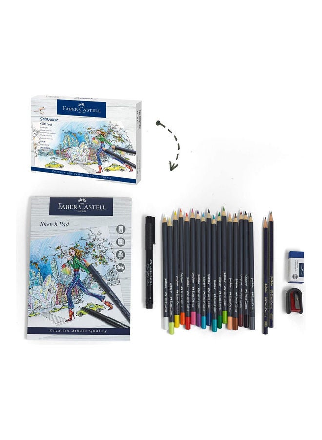 FABER-CASTELL - 23-Pack Colour Pencils And Sketch Pad Set Multicolour - Image 1