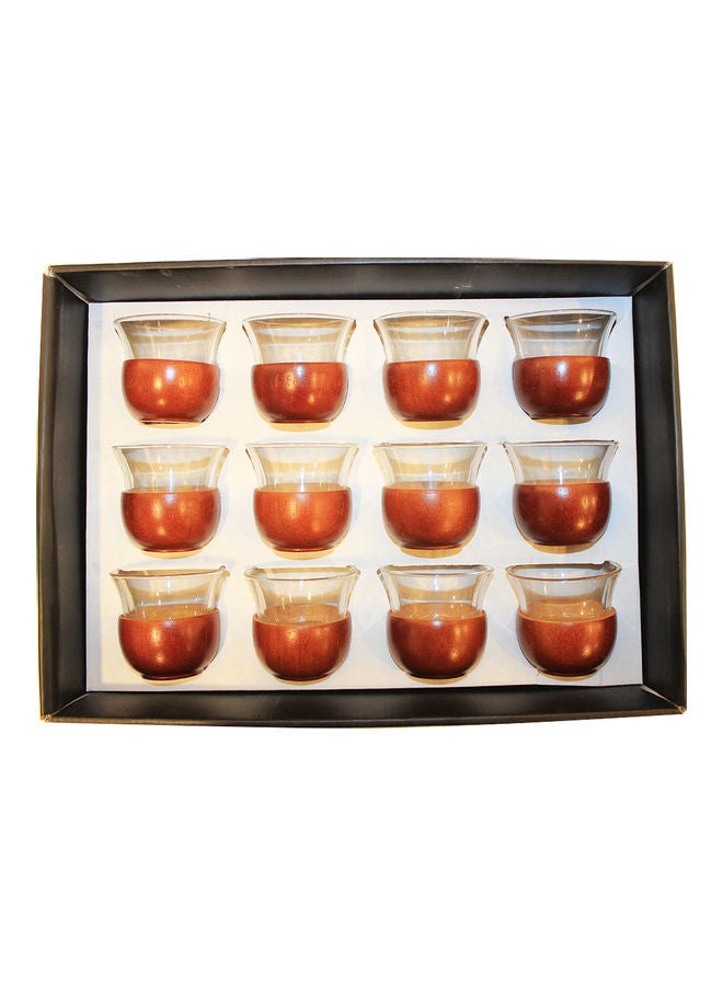 بن شيهون أبوعمر طقم فناجين قهوة مكون من 12 قطعة بني غامق 100ملليلتر