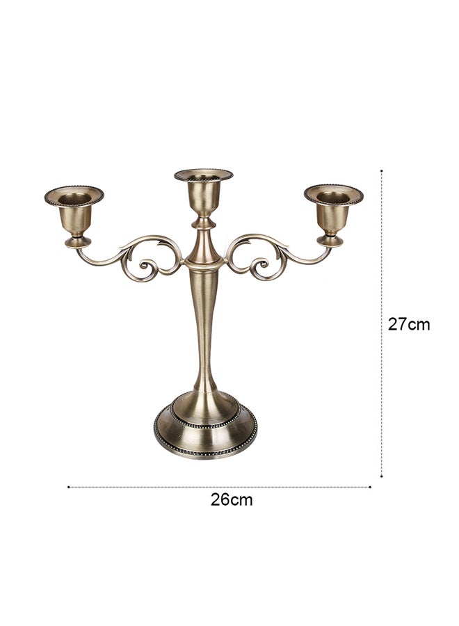 Generic Three Headed Candle Holder Brown 26x27cm  - Image 2