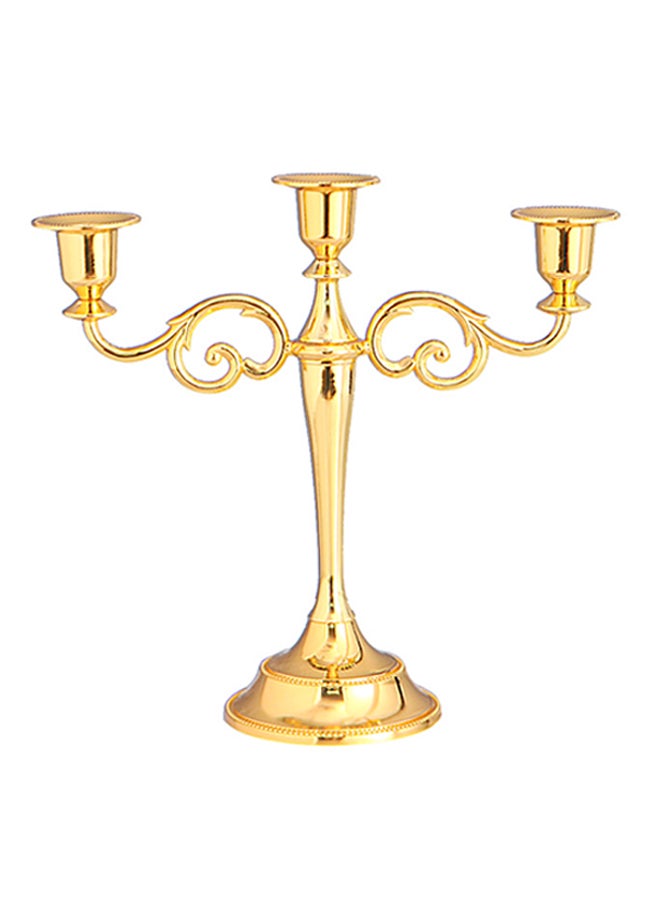Generic Three Headed Candle Holder Gold 26x27cm  - Image 1