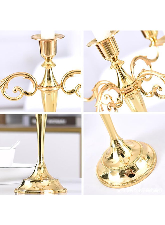 Generic Three Headed Candle Holder Gold 26x27cm  - Image 3