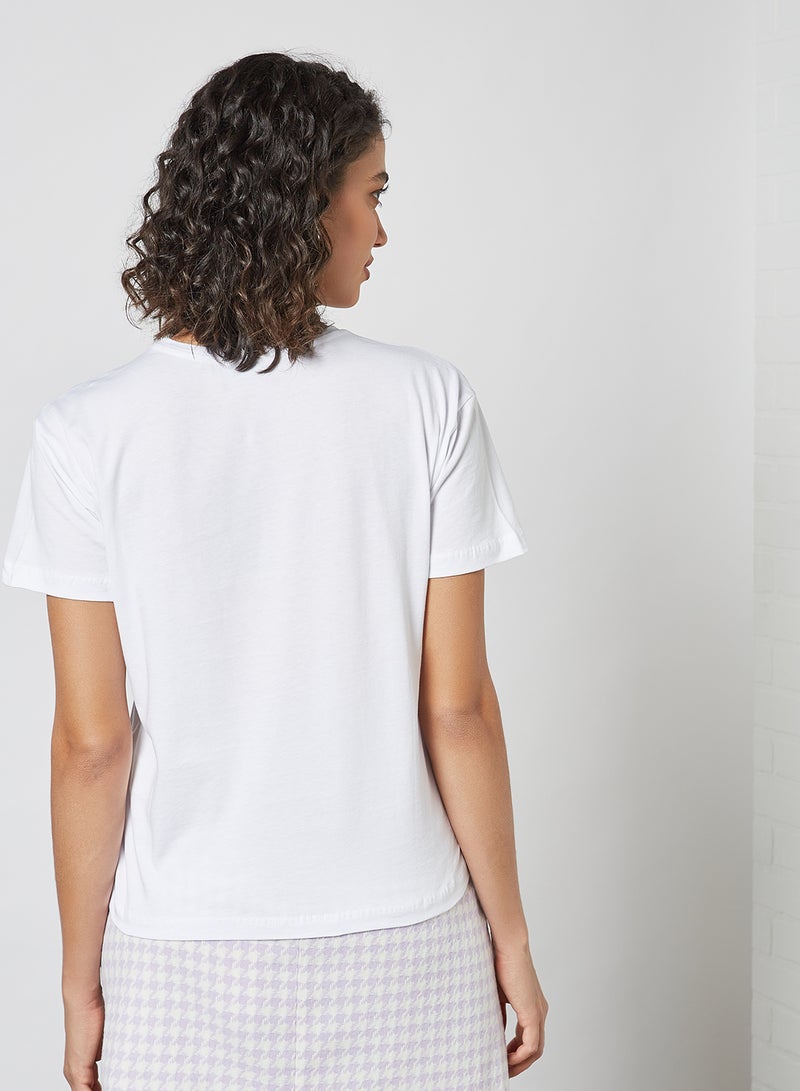 trendyol - Front Text T-Shirt White - Image 1