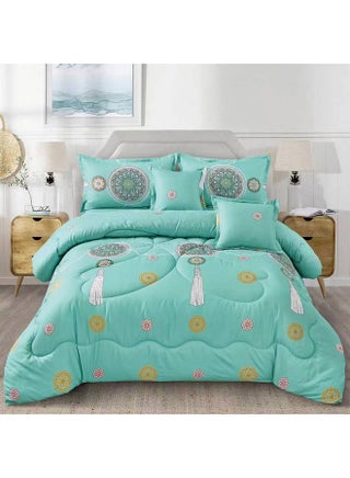 6 Piece Summer Comforter Set Polyester Multicolour 220x240cm - v1614854260/N44931925A_1