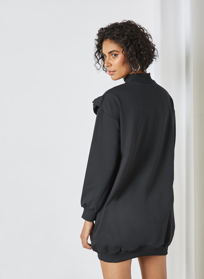 trendyol - Ruffle Detailed Mini Dress Black - Image 1