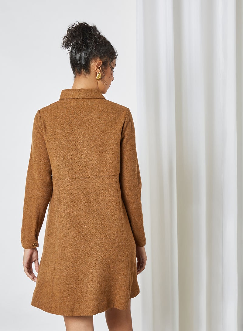 trendyol - Mini Shirt Dress Camel - Image 1