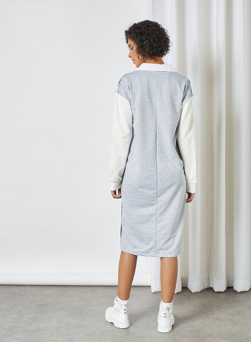 trendyol - Colourblock Midi Dress Khaki - Image 1