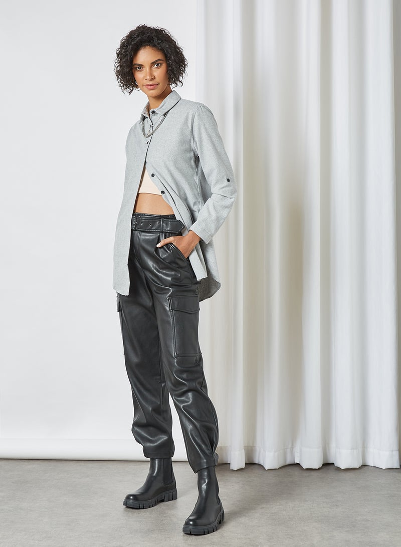 trendyol Slip-In Pocket Shirt Grey - Image 3