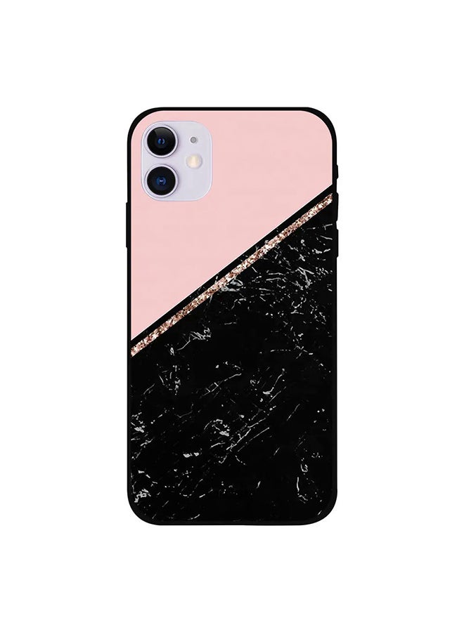 غطاء حماية واق لهاتف أبل آيفون 12 أسود/وردي