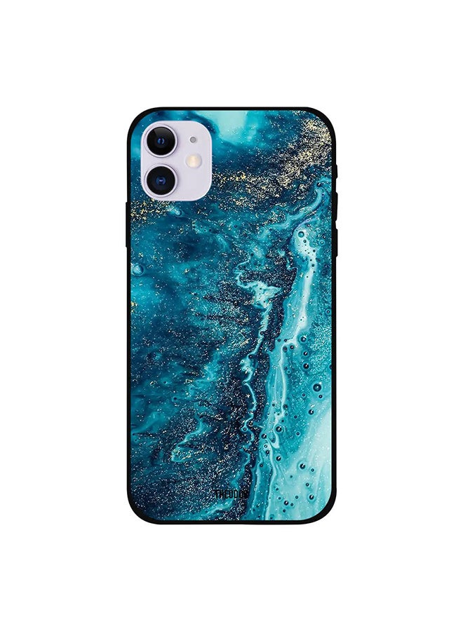 ثيودور غطاء حماية واق لهاتف أبل آيفون 12 بنمط موجات البحر الزرقاء