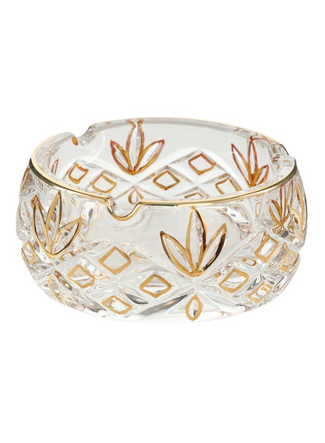 homes r us Glass Ashtray Clear/Gold 13x13x5.6cm - Image 1