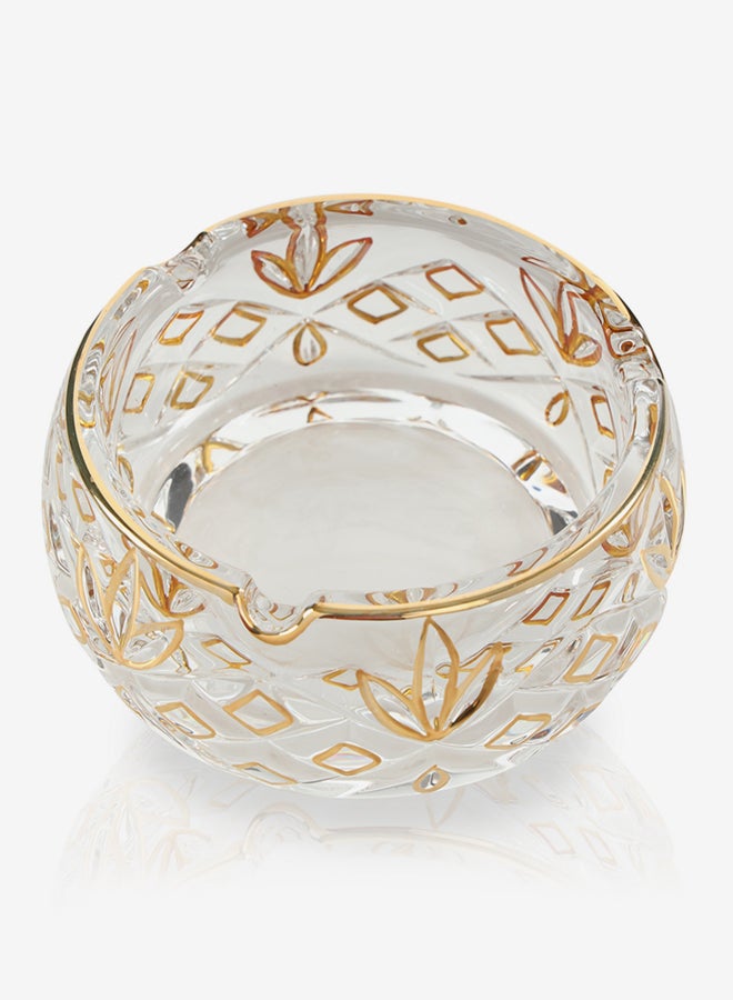 homes r us Glass Ashtray Clear/Gold 13x13x5.6cm - Image 2