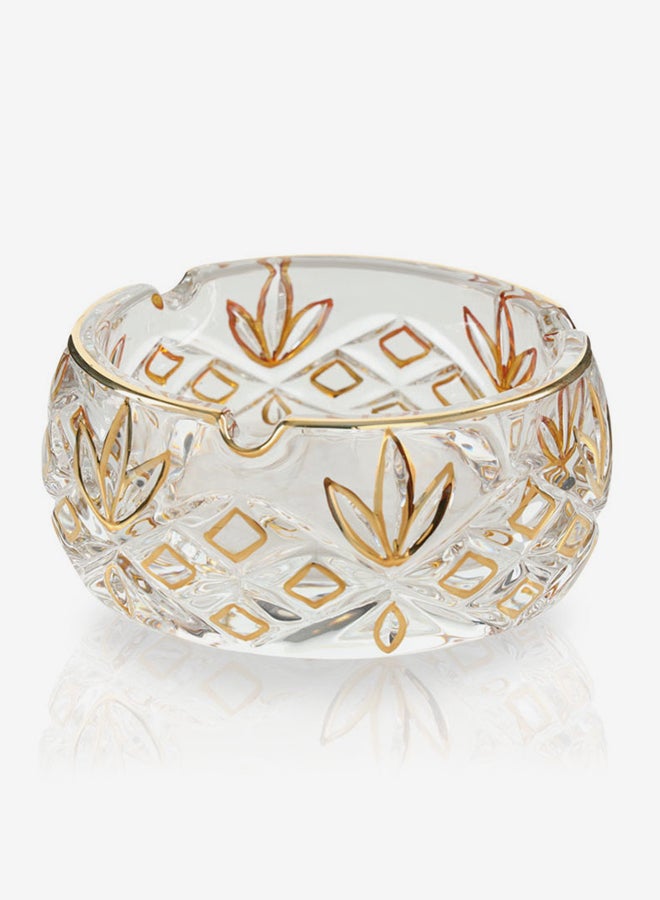 homes r us Glass Ashtray Clear/Gold 13x13x5.6cm - Image 3