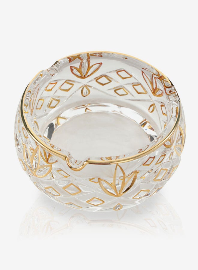 homes r us Glass Ashtray Clear/Gold 13x13x5.6cm - Image 4